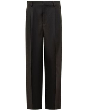 Versace Logo-Patch Tailored Trousers - Black