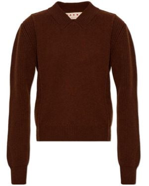 Marni V-Neck Cardigan - Brown