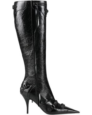 Balenciaga Minimalist Solid Colour Pointed-Toe Leather Boots - Black