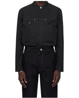 Dion Lee Button-Up Denim Shirt - Black