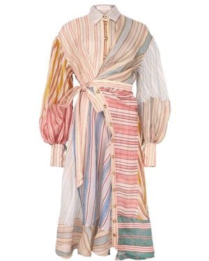 Zimmermann Rebellion Striped Midi Dress - Pink