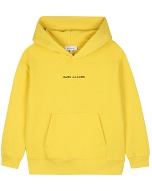 Marc Jacobs Logo-Print Pouch-Pocket Hoodie - Yellow