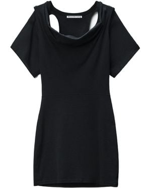 T By Alexander Wang Deconstructed Short Dress - Black
