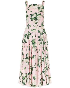Carolina Herrera Floral-Printed Midi Dress - White