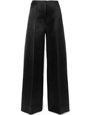 Peter Do Satin Raised-Seam Straight Pants - Black