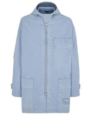 Fendi Gabardine Parka - Blue
