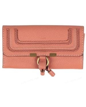 Chloé Longstyle Leather Wallet - Pink