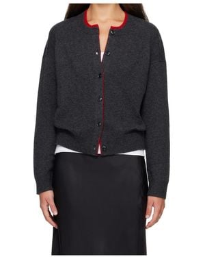 Loulou de Saison Two-Tone Cashmere Cardigan - Black