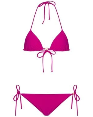 Valentino Logo Plaque Bikini Set - Purple