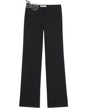 Blumarine Lace-Embellished Flared Trousers - Black