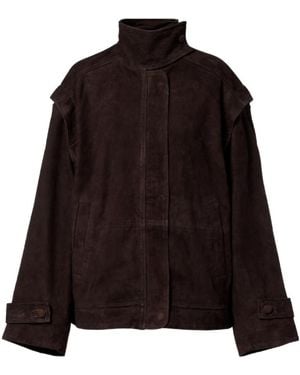 ROTATE BIRGER CHRISTENSEN Kamala Oversized Suede Jacket - Black