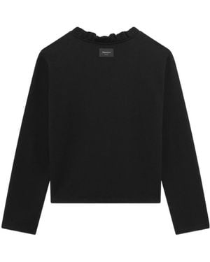 Repetto Ruffled-Neck Logo Sweatshirt - Black