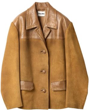 Miu Miu Suede Jacket - Brown