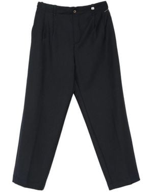 Myths Pleated-Front Wide-Leg Pants - Black