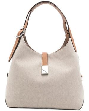 Kate Spade Leather-Trim Canvas Tote Bag - Gray