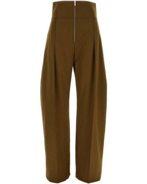 Ferragamo Casual Pants With A Zip Fly - Green