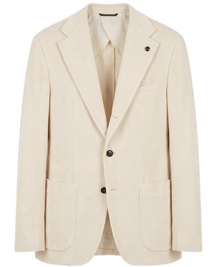 Peserico Single-Breasted Corduroy Blazer - Natural