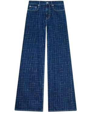 KENZO Weave' Ayame Wide Trousers - Blue