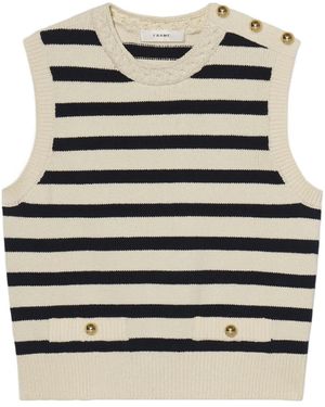 FRAME Striped Knitted Vest - Black