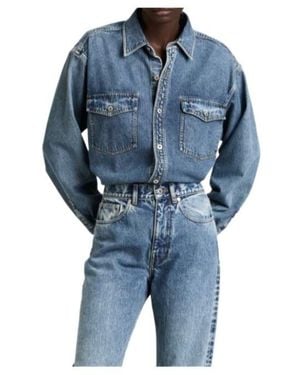 JW Anderson Jw Anderson Oversized Denim Shirt - Blue