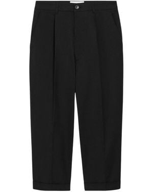 Ami Paris Ami Pleated Straight Leg Trousers - Black