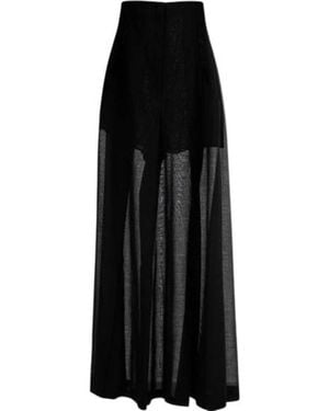 Philosophy Di Lorenzo Serafini Wide-Leg Semi-Sheer Trousers - Black