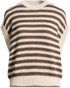 Brunello Cucinelli Striped Knit Vest - White