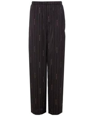 Balenciaga Balencia Elasticated Waist Wide-Leg Trousers - Black