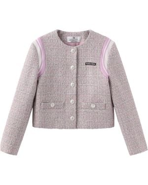 Marissa Chiara Crew Neck Casual Jacket - Purple