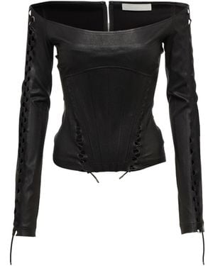 Dion Lee Hinge Tie Blouse - Black