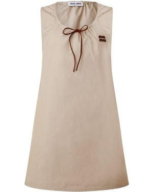 Miu Miu Panama Mini Dress - Natural