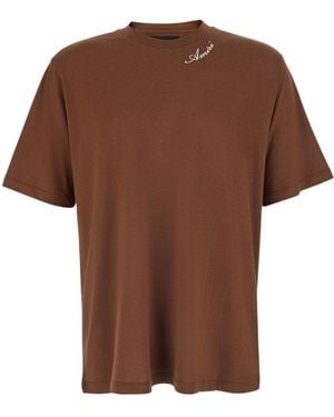 Amiri Logo Crewneck T-Shirt - Brown