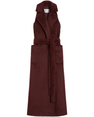 Max Mara Abbozzi Belted Coat - Purple