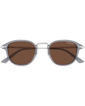 Montblanc Eyewear Round Frame Sunglasses - Brown