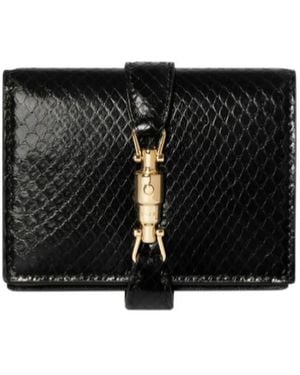 Gucci Jackie Python Small Wallet - Black