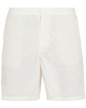 Stone Island Logo-Print Swim Shorts - White