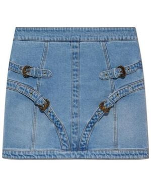Versace Jeans Couture Buckle Detail Mini Skirt - Blue