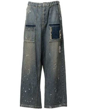 Maison Mihara Yasuhiro Distressed Wide Leg Jeans - Grey