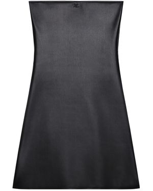 Courreges Draped Polywool Bustier Minidress On Sale - Black