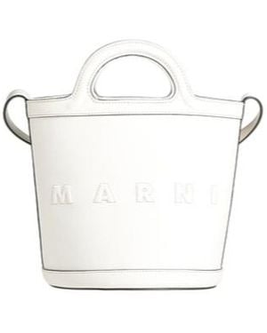 Marni Leather Bucket Bag - White