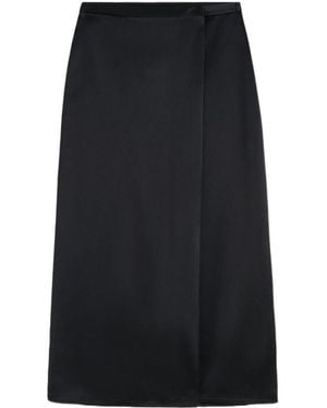 By Malene Birger Pacia Satin-Effect Midi Skirt - Black