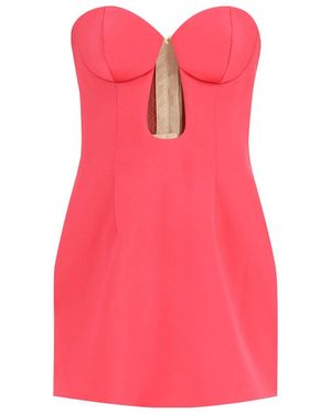 Magda Butrym Strapless Cut-Out Silk Minidress - Pink