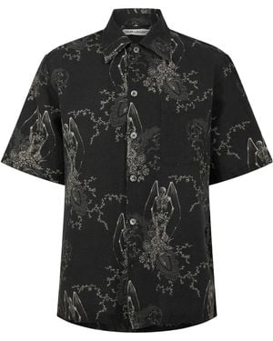 Our Legacy Patterned Short Sleeve Shirt - Black