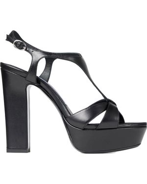 Jimmy Choo Kesia 120 Leather Platform Sandals - Black