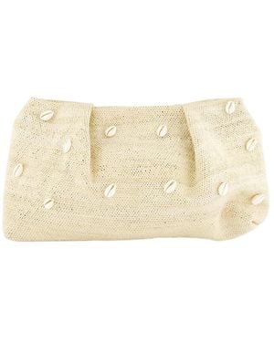 Sensi Studio Mini Seashell-Sisal Clutch Bag - Natural