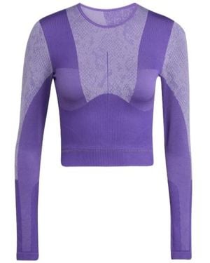 adidas By Stella McCartney Snakeskin-Pattern Long-Sleeve Top - Purple