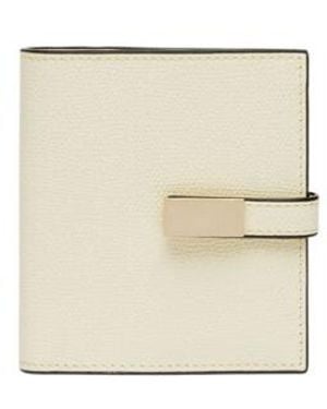 Valextra Bi-Fold Leather Wallet - Natural