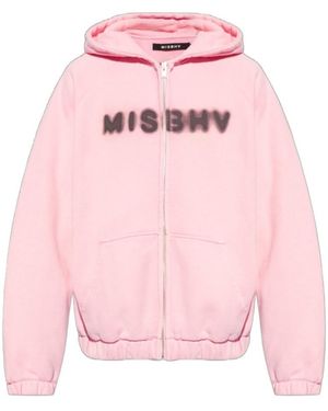 MISBHV Logo-Print Cotton Hoodie - Pink