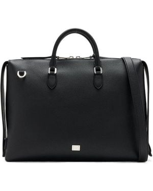 Dolce & Gabbana Logo Plaque Zipped Laptop Bag - Black