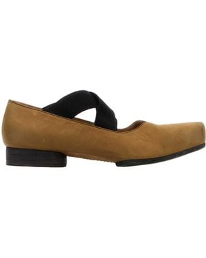 Uma Wang Square-Toed Ballet Shoes - Brown